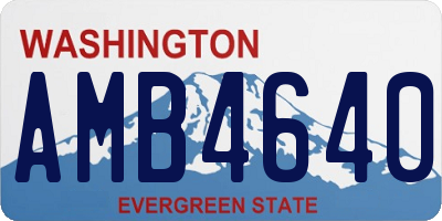 WA license plate AMB4640
