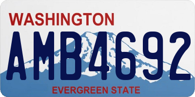 WA license plate AMB4692