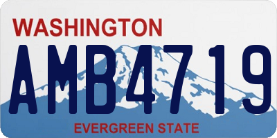WA license plate AMB4719