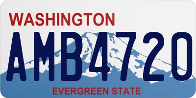 WA license plate AMB4720