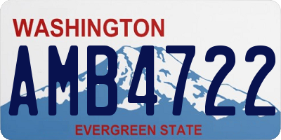 WA license plate AMB4722
