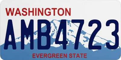 WA license plate AMB4723
