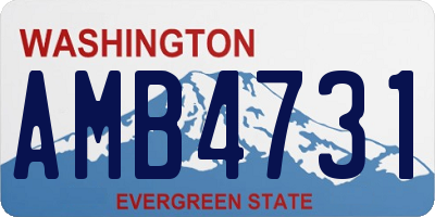 WA license plate AMB4731