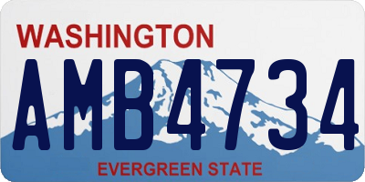 WA license plate AMB4734