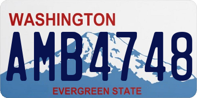 WA license plate AMB4748