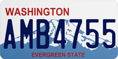 WA license plate AMB4755
