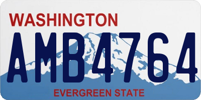 WA license plate AMB4764