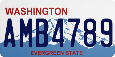 WA license plate AMB4789