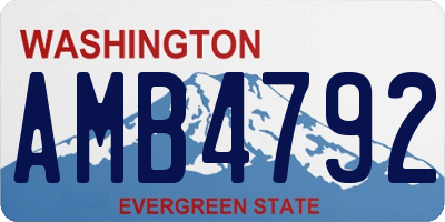 WA license plate AMB4792