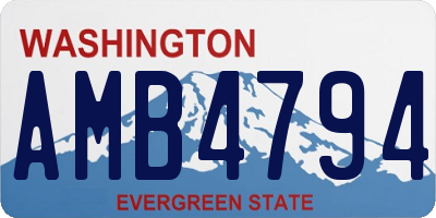 WA license plate AMB4794