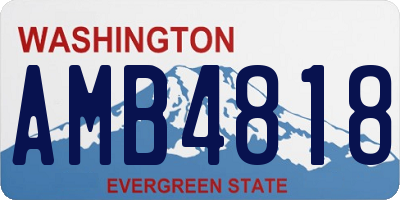 WA license plate AMB4818