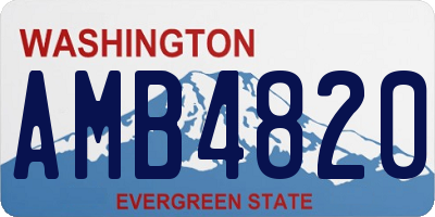 WA license plate AMB4820