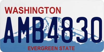 WA license plate AMB4830