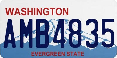 WA license plate AMB4835