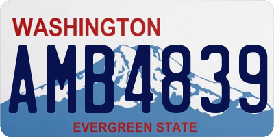 WA license plate AMB4839