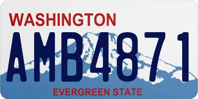 WA license plate AMB4871