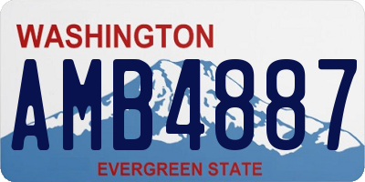 WA license plate AMB4887
