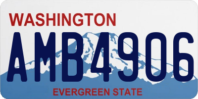 WA license plate AMB4906