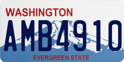 WA license plate AMB4910