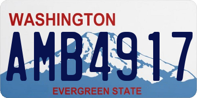 WA license plate AMB4917