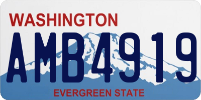 WA license plate AMB4919