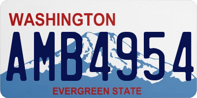 WA license plate AMB4954