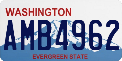 WA license plate AMB4962