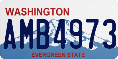 WA license plate AMB4973