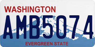 WA license plate AMB5074