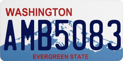 WA license plate AMB5083