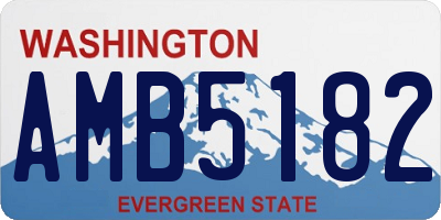 WA license plate AMB5182