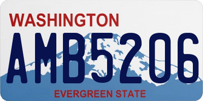 WA license plate AMB5206