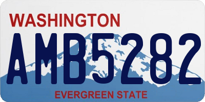 WA license plate AMB5282