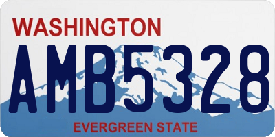 WA license plate AMB5328