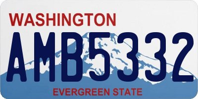 WA license plate AMB5332