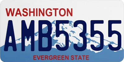WA license plate AMB5355