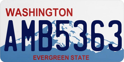 WA license plate AMB5363