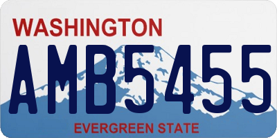 WA license plate AMB5455