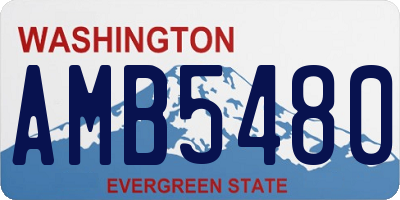 WA license plate AMB5480