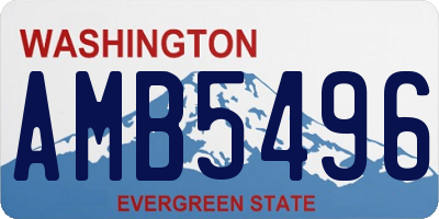 WA license plate AMB5496