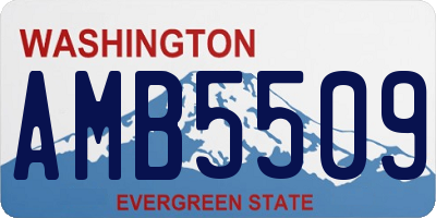 WA license plate AMB5509