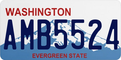 WA license plate AMB5524