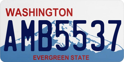 WA license plate AMB5537
