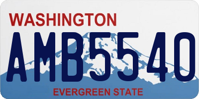 WA license plate AMB5540