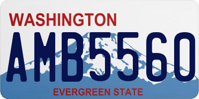 WA license plate AMB5560