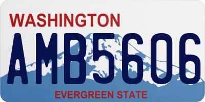 WA license plate AMB5606