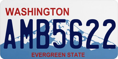 WA license plate AMB5622