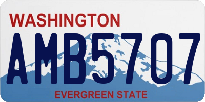 WA license plate AMB5707