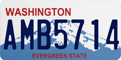 WA license plate AMB5714