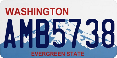 WA license plate AMB5738